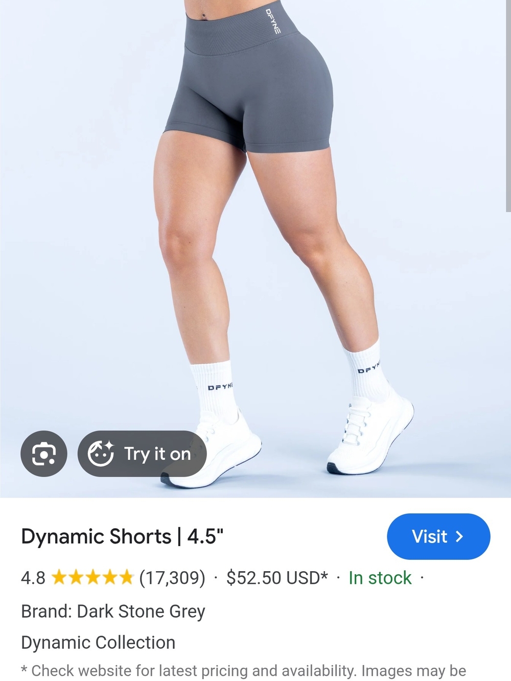 NWOT DPYNE Dynamic 4.5" Athletic Shorts — Dark Stone Grey